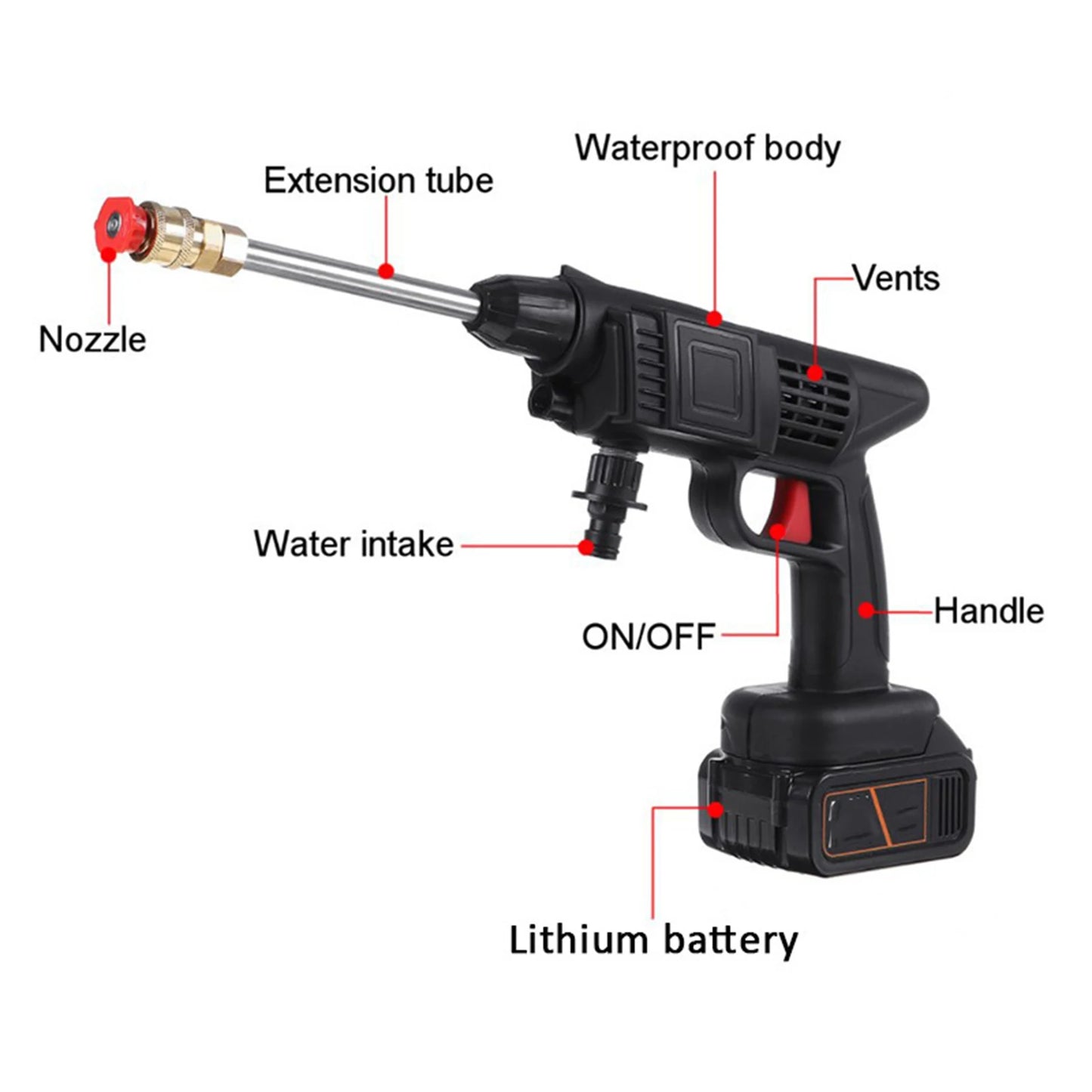 haute pression sans fil, 200W, 35 bars, odorpulv¨¦risateur, lavage de voiture, machine ¨¤ livres d'eau sous pression pour Makita, batterie 18V