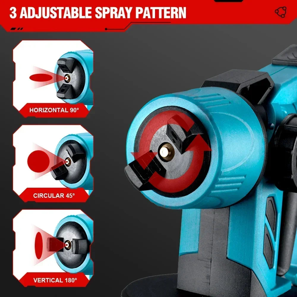 Pistolet pulv¨¦risateur ¨¦lectrique sans fil, pulv¨¦risateur de peinture portable, a¨¦rographe pour meubles automobiles, rev¨ºtement en acier, batterie Makita 18V, 1000ml