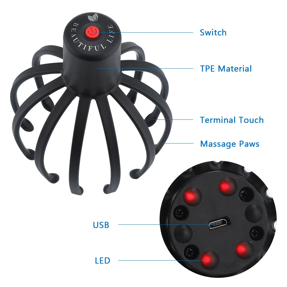 Ohio eur de tÄÇte ¹Èlectrique aste pour instituts th¹Èrapeutiques de la tÄÇte, vibration d'¹Èthiculation 3D, point d'acupuncture, relaxation des griffes, cuir chevelu