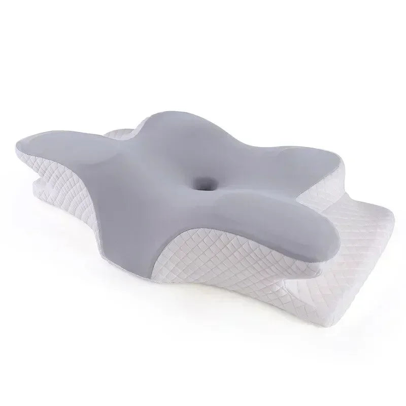 Oreiller cervical relaxant en forme de papillon, oreillers en mousse ½Ç m¹Èmoire de forme, rebond lent, oreiller cervical, gray