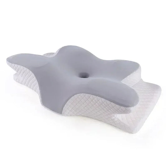 Oreiller cervical relaxant en forme de papillon, oreillers en mousse ½Ç m¹Èmoire de forme, rebond lent, oreiller cervical, gray