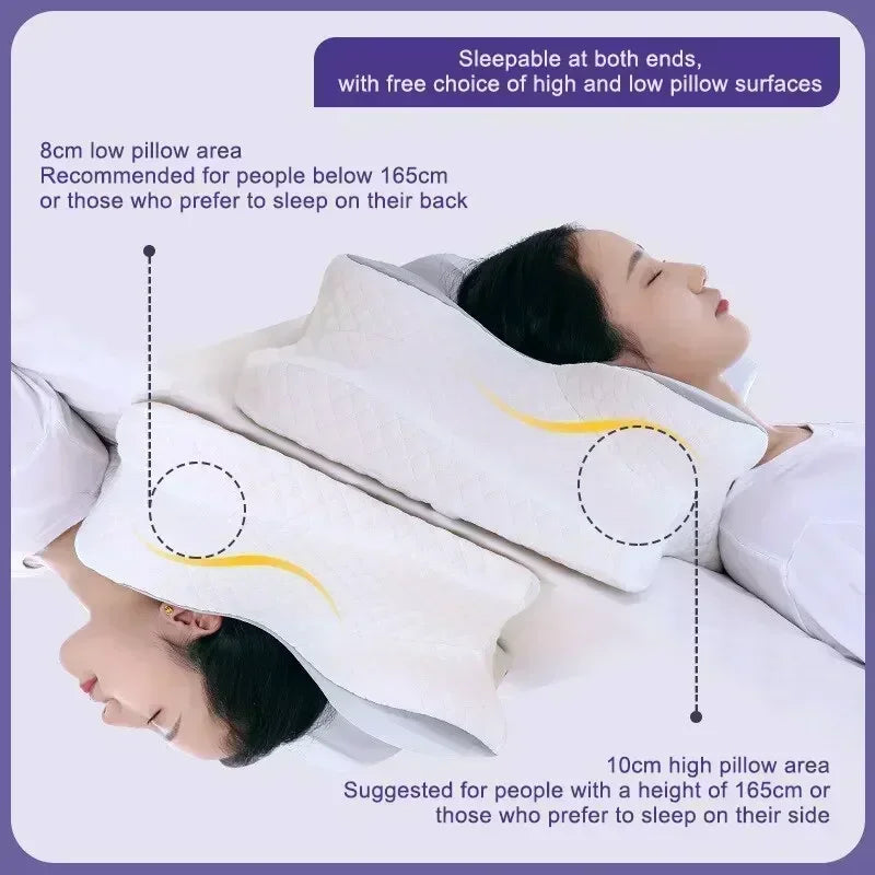 Oreiller cervical relaxant en forme de papillon, oreillers en mousse ½Ç m¹Èmoire de forme, rebond lent, oreiller cervical, gray