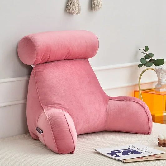 Oreiller de lecture en mousse ½Ç m¹Èmoire de forme ultra doux, coussin de dos de chevet de canap¹È de bureau, coussins de soutien lombaire de lit, assistance de dos de dossier, pink, 75x40x40cm