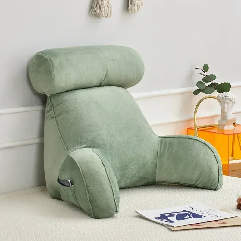 Oreiller de lecture en mousse ½Ç m¹Èmoire de forme ultra doux, coussin de dos de chevet de canap¹È de bureau, coussins de soutien lombaire de lit, assistance de dos de dossier,Gray,75x40x40cm