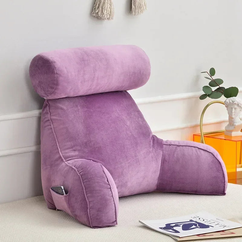 Oreiller de lecture en mousse ½Ç m¹Èmoire de forme ultra doux, coussin de dos de chevet de canap¹È de bureau, coussins de soutien lombaire de lit, assistance de dos de dossier,Gray,75x40x40cm