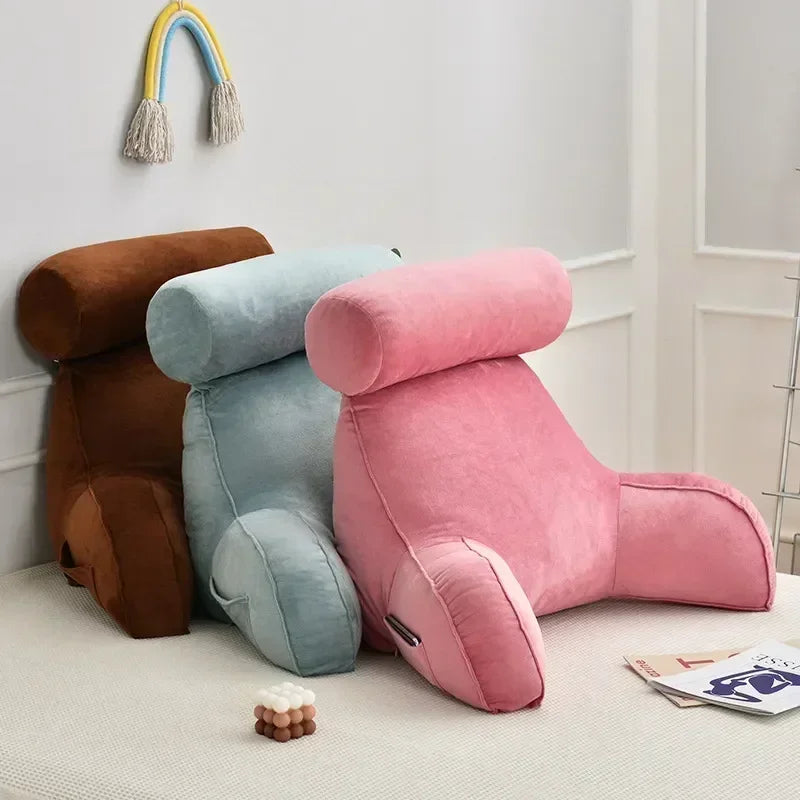 Oreiller de lecture en mousse ½Ç m¹Èmoire de forme ultra doux, coussin de dos de chevet de canap¹È de bureau, coussins de soutien lombaire de lit, assistance de dos de dossier,Gray,75x40x40cm