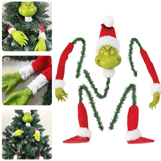 Ornements de tÄÇte de bras et de jambe de d¹Ècor d'arbre de No?l, support de tÄÇte, bras et jambes, corps d'elfe de Grinch, d¹Ècoration d'arbre pour la fÄÇte de No?l