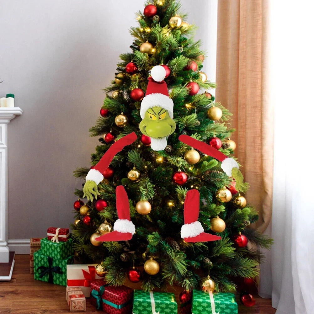Ornements de tÄÇte de bras et de jambe de d¹Ècor d'arbre de No?l, support de tÄÇte, bras et jambes, corps d'elfe de Grinch, d¹Ècoration d'arbre pour la fÄÇte de No?l