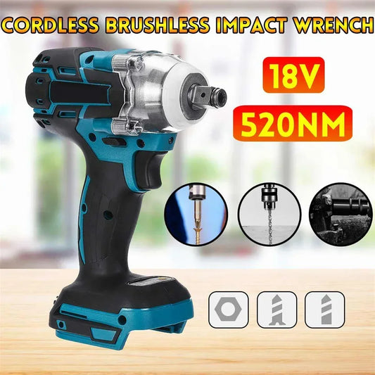 Outils ¹Èlectriques rechargeables sans fil sans balais, compatibles avec la batterie Makita 18V, 1/2"