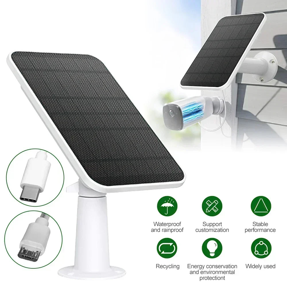 Panneaux Solaires Muraux de 4W avec Cable d'Alimentation de 9,8 Pieds, Montage Mural pour Walald Fycam 2/2 Pro/2C/2C Pro/E