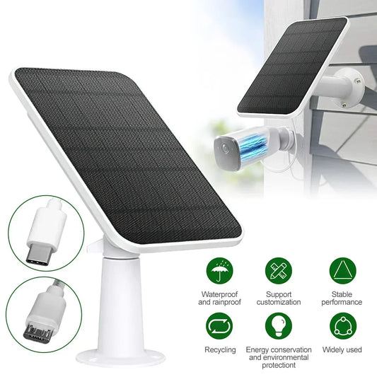 Panneaux Solaires Muraux de 4W avec Cable d'Alimentation de 9,8 Pieds, Montage Mural pour Walald Fycam 2/2 Pro/2C/2C Pro/E