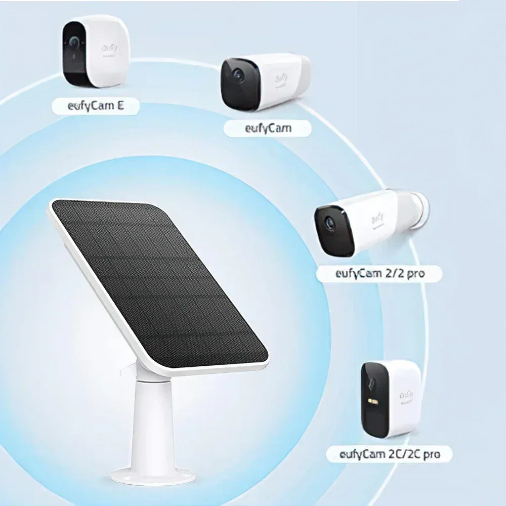 Panneaux Solaires Muraux de 4W avec Cable d'Alimentation de 9,8 Pieds, Montage Mural pour Walald Fycam 2/2 Pro/2C/2C Pro/E