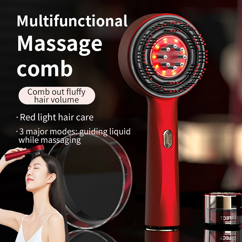 Peigne de massage ¹Èlectrique ½Ç vibration, th¹Èrapie ½Ç la lumiõ¹re rouge, croissance des cheveux, brosse pour cuir chevelu, applicateur d'huile Hiar, livraison directe, nouveau