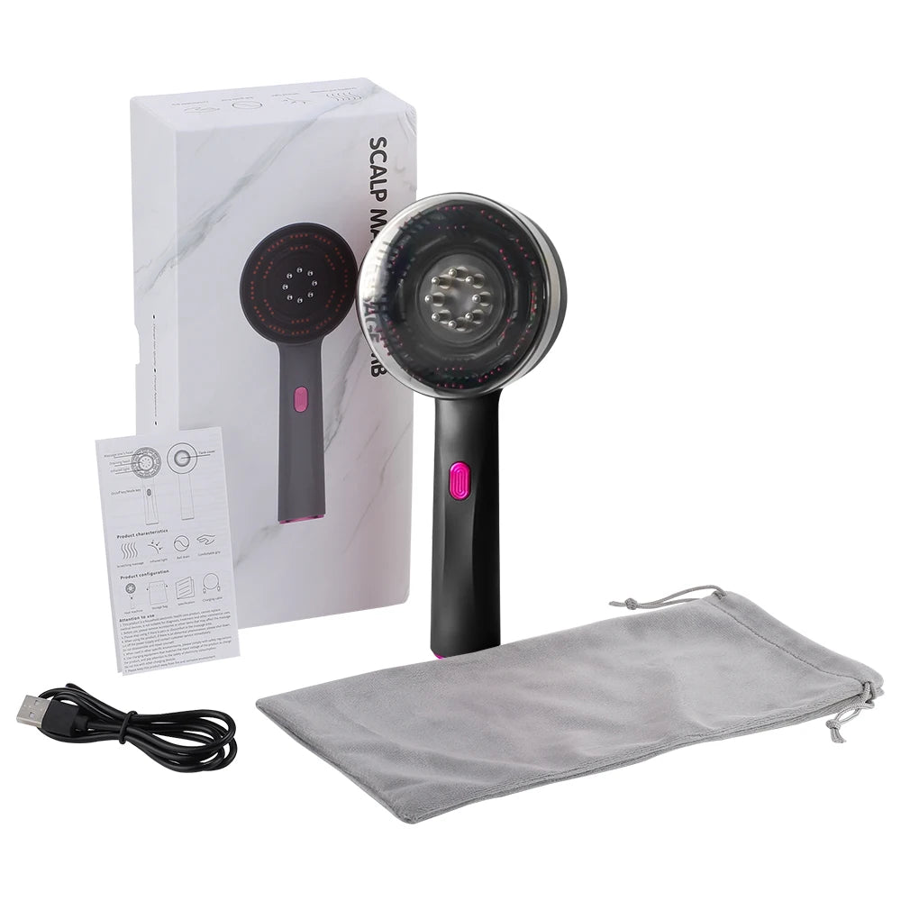 Peigne de massage ½Ç vibration ¹Èlectrique, lumiõ¹re Purple, follicule des cheveux, cuir chevelu, huile, applicateur liquide, masseur de tÄÇte, croissance des cheveux, anti-perte