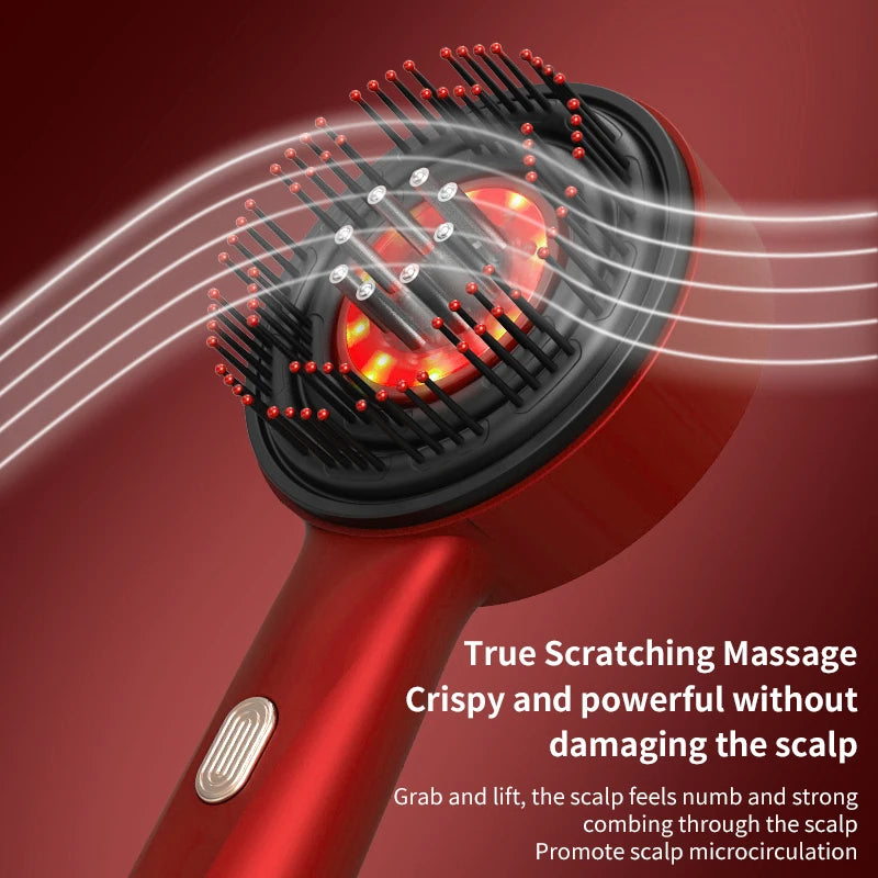 Peigne de th¹Èrapie infrarouge multifonctionnel ¹Èlectrique, favorise la croissance des cheveux, massage des cheveux, suivi des cheveux, essence, applicateur d'huile, 3 modes