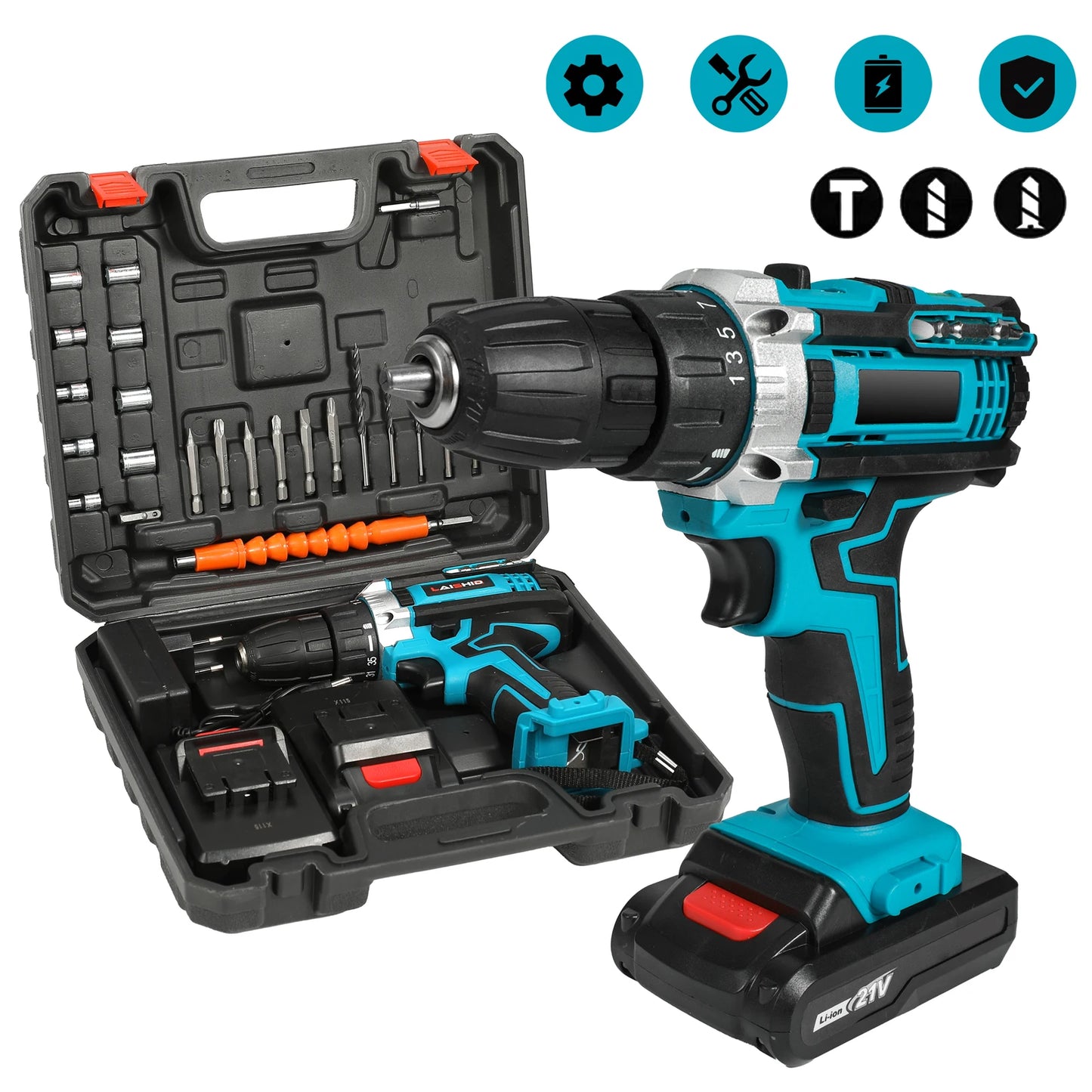 Perceuse ½Ç percussion sans fil 21V, tournevis ¹Èlectrique 1600, perceuses pliables ½Ç grande vitesse, perceuse ½Ç batterie aste, perceuse domestique, outils ¹Èlectriques