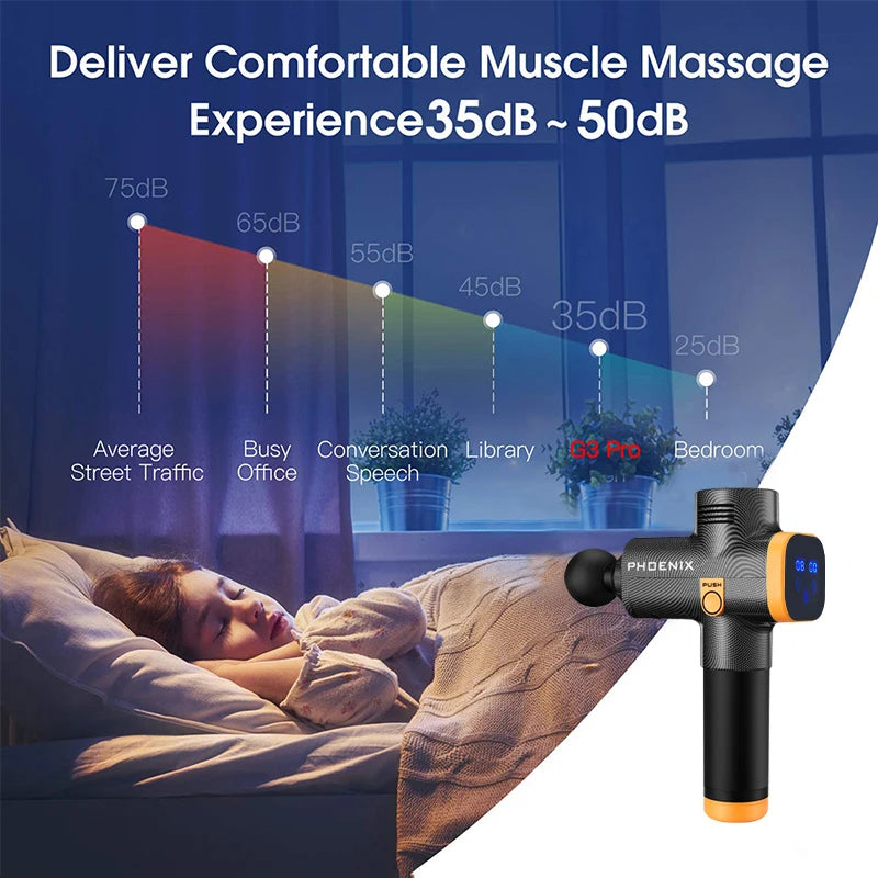 Pistolet de massage facial A2, masseur ¹Èlectrique pour corps mort ¹Èlev¹È, d¹Ètermination profonde, 20 vitesses, ¹Ècran LCD, relaxation musculaire, black-6D