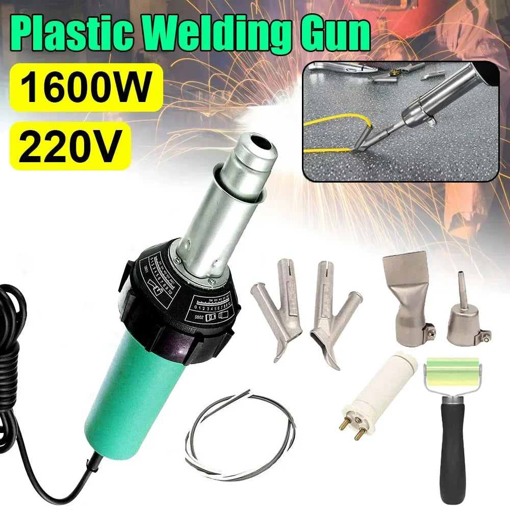 Pistolet de soudage en plastique, souffleur ½Ç air chaud, torche ½Ç chaleur, buse de soudage, machine ½Ç souder en plastique roulant, utilis¹È pour pare-chocs en PVC PP, 1600W, AC 220V