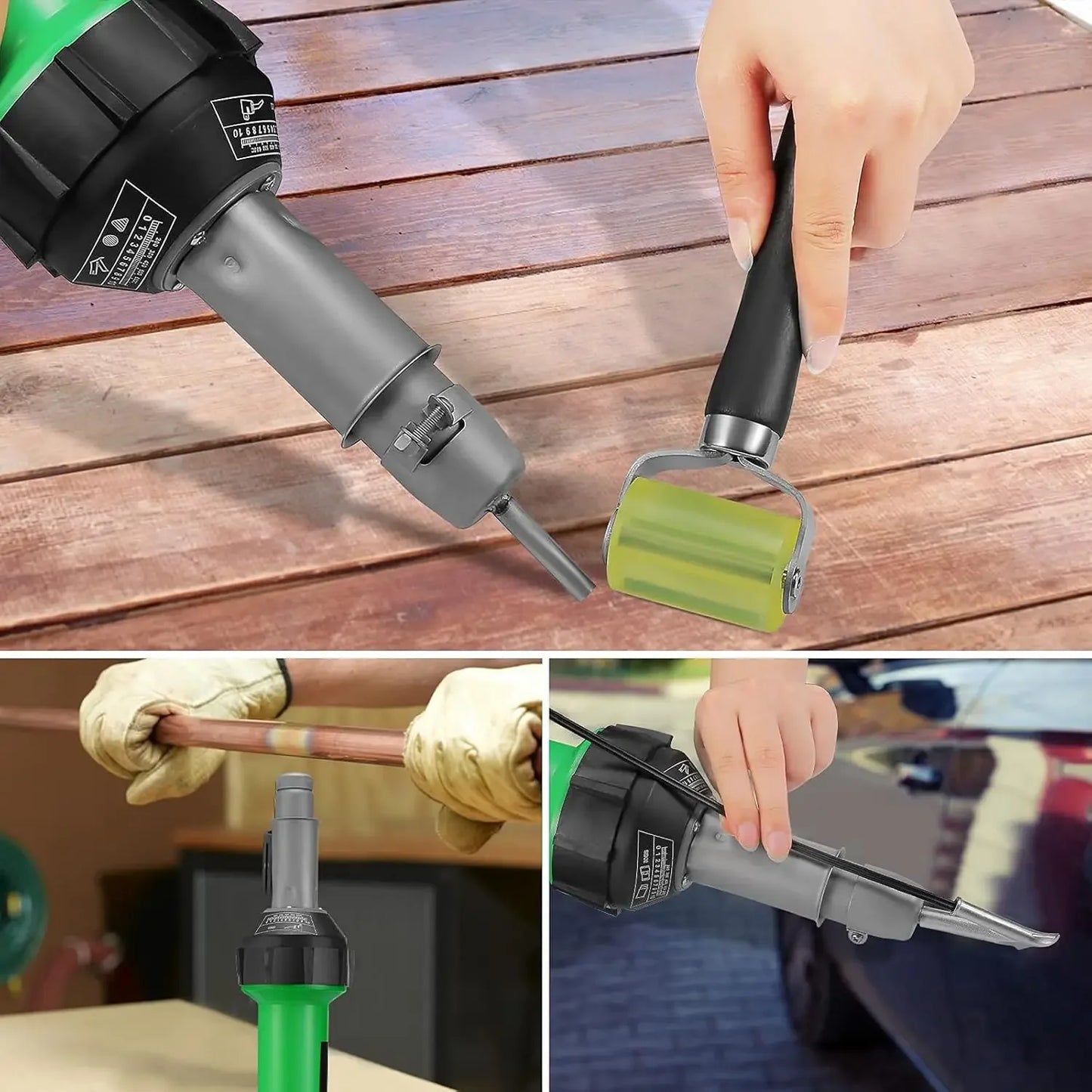 Pistolet de soudage en plastique, souffleur ½Ç air chaud, torche ½Ç chaleur, buse de soudage, machine ½Ç souder en plastique roulant, utilis¹È pour pare-chocs en PVC PP, 1600W, AC 220V