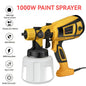 Pistolet ¨¤ peinture ¨¦lectrique avec rev¨ºtement en acier, a¨¦rographe, 4 buses, adapt¨¦ pour meubles, armoire, cl?ture, mur, porte, bricolage, 1400ml