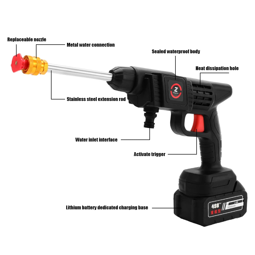 Pistolet pulv¨¦risateur haute pression sans fil, lave-auto, odorde lavage, machine ¨¤ livres haute puissance, outil ¨¦lectrique pour Makita, batterie 18V, 200W, 50 bars