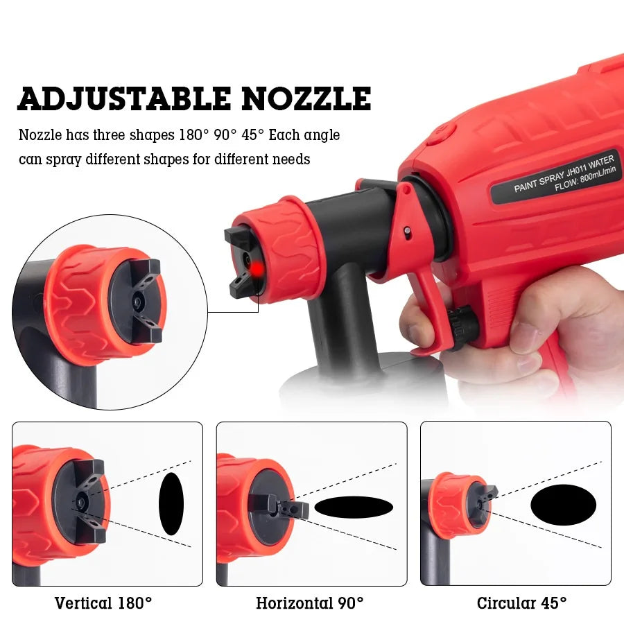 Pistolet pulv¨¦risateur ¨¦lectrique haute puissance, pulv¨¦risateur de peinture HVLP, a¨¦rographe ¨¤ rev¨ºtement en acier pour meubles automatiques, 2 buses, pulv¨¦risation facile, 700W, 1000ml, 220V