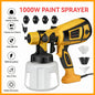 Pistolet pulv¨¦risateur ¨¦lectrique haute puissance, pulv¨¦risateur de peinture HVLP, rev¨ºtement en acier pour meubles automatiques, brosse ¨¤ air, buse en cuivre 1800mm, 220mm, 1.0mm, 1.8 W, 2.5 V