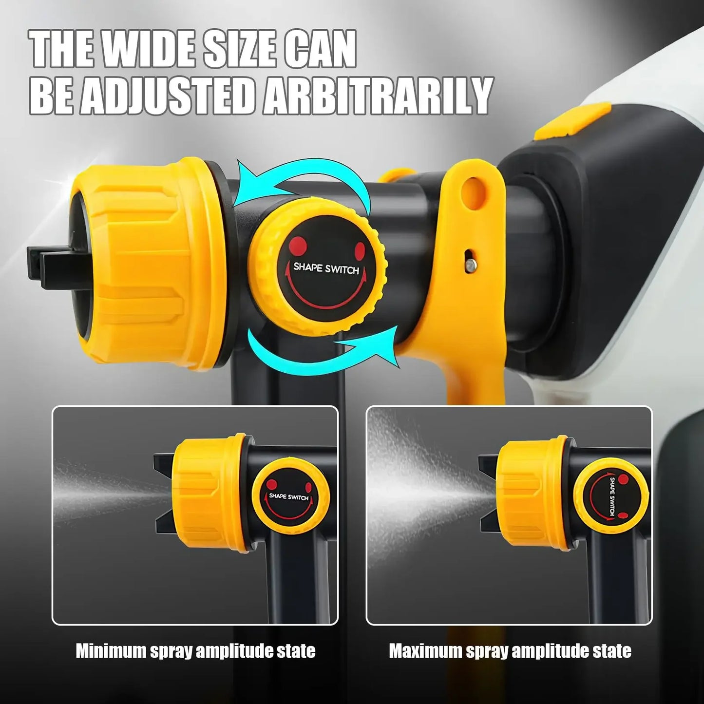 Pistolet pulv¨¦risateur ¨¦lectrique haute puissance, pulv¨¦risateur de peinture HVLP, rev¨ºtement en acier pour meubles automatiques, brosse ¨¤ air, buse en cuivre 1800mm, 220mm, 1.0mm, 1.8 W, 2.5 V