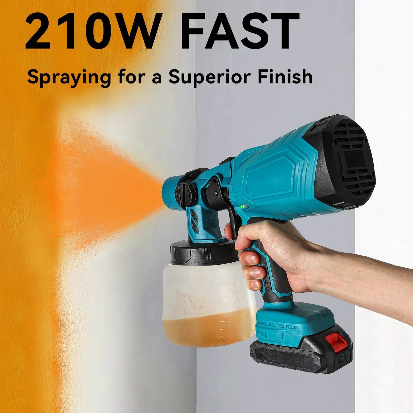 Pistolet pulv¨¦risateur ¨¦lectrique sans fil portable, pulv¨¦risateur de peinture domestique, a¨¦rographe de rev¨ºtement en acier pour meubles automobiles, batterie Makita 18V, 1000ml