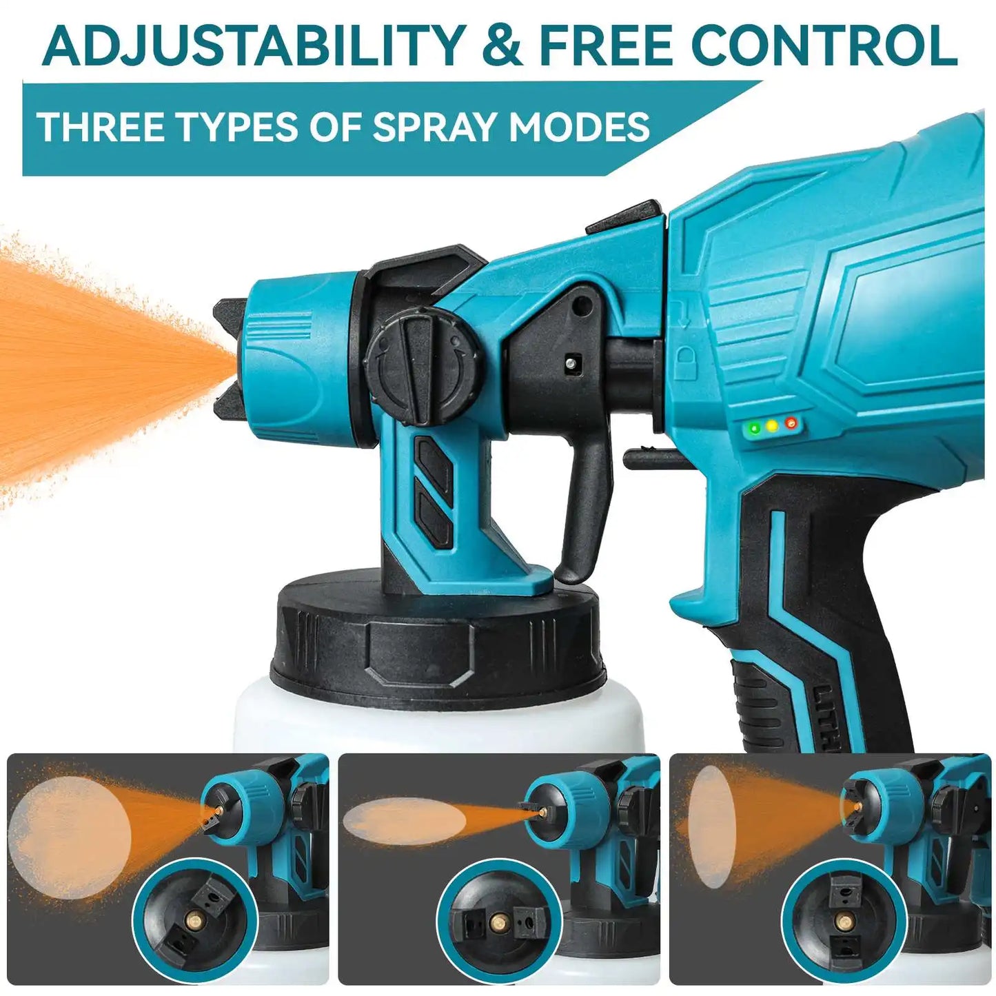 Pistolet pulv¨¦risateur ¨¦lectrique sans fil portable, pulv¨¦risateur de peinture domestique, a¨¦rographe de rev¨ºtement en acier pour meubles automobiles, batterie Makita 18V, 1000ml