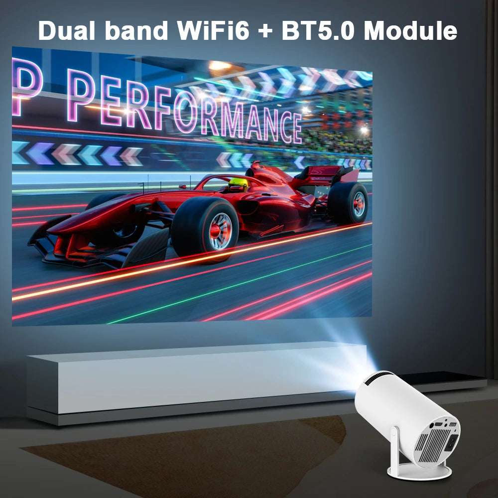 Projecteur Portable pour Touriste, 4K, Android 11, HY300 Pro, WiFi 6, 260ANSI, Allwinner, H713, BTpig, 1280x720P, Cin¨¦ma en Plein Air