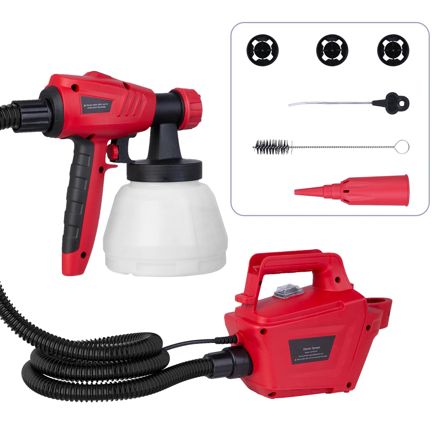 Pulv¨¦risateur de peinture ¨¦lectrique sans air, odorpulv¨¦risateur, machine de pulv¨¦risation de latex, 800 ml/min, HVLP, 1100m, tuyau d'air, 3 buses, TAN& 3, 1.8 W