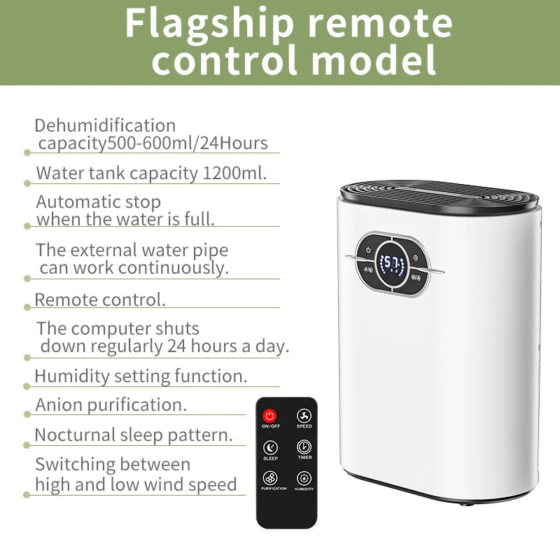 Purificateur d'air portable 2 en 1 pour la maison, la chambre, la cuisine, s¹Ècheur d'air, absorbeurs d'humidit¹È silencieux, Touch and Remote Type