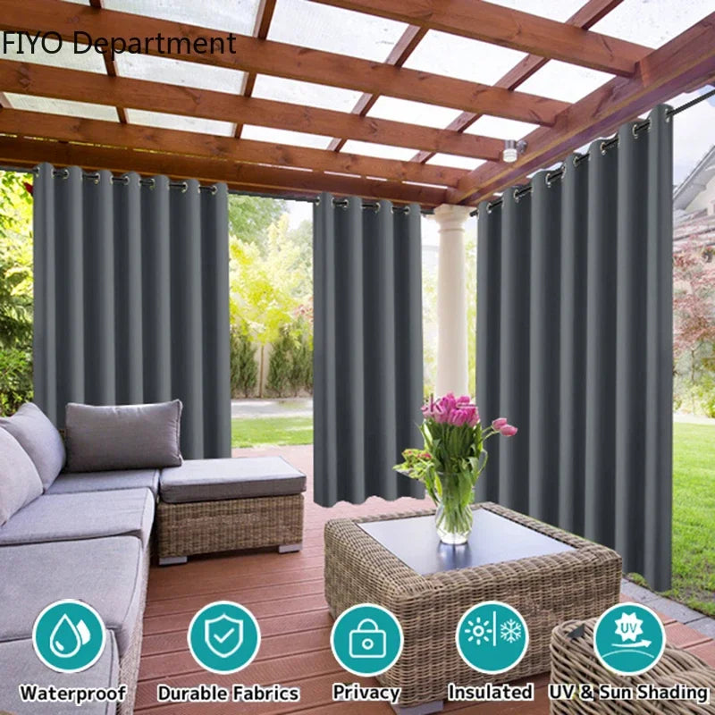 Rideaux d'ext¹Èrieur imperm¹Èables, occultant, lumiõ¹re du soleil, pour jardin, pergola, terrasse couverte, gaz¹Èbo, blue, 106cmX160cm, 1pcs