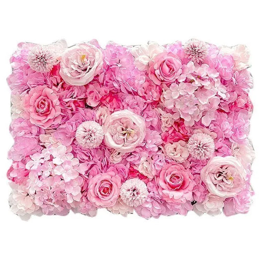 Rose soie Rose fleur mur fleur artificielle pour la d¹Ècoration de mariage BabyShow fÄÇte no?l maison toile de fond d¹Ècor,deep pink,60x40cm