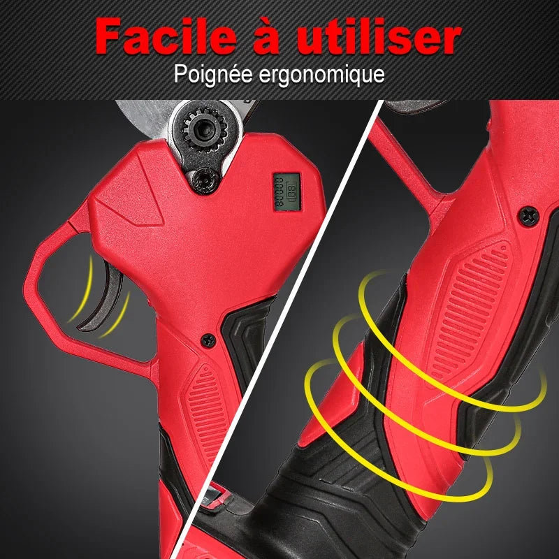 S¨¦cateur ¨¦lectrique sans fil sans balais, s¨¦cateur de jardin, outil de coupe de branches d'arbres fruitiers, 1000W, 50mm, 2 piles 36V