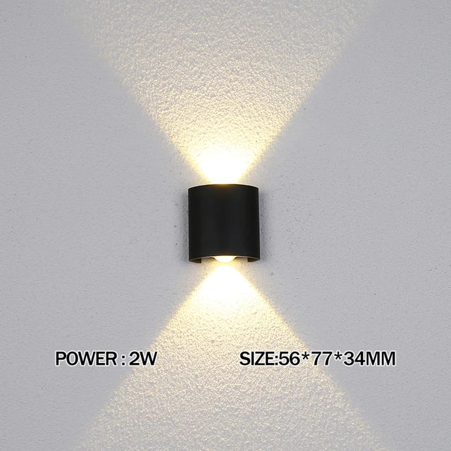Mur LED lampe extérieure étanche IP65 cour applique murale 2W 4W 6W 8W 12W lumières de jardin en aluminium chambre salon escaliers éclairage