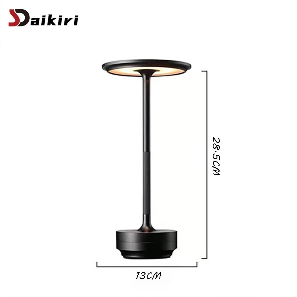 Lampe décorative Simple en alliage d'aluminium, veilleuse LED à intensité variable infinie, lampe de bureau tactile rétro Portable et Rechargeable