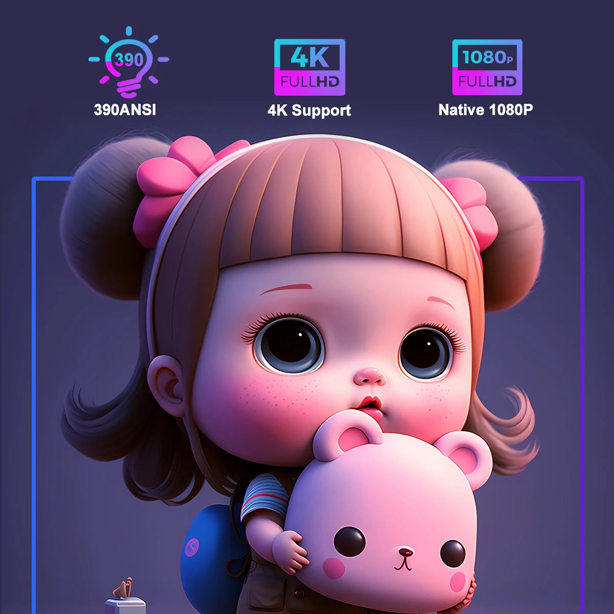 Projecteur portable Android 11, 4K, natif 1080P, 390ANSI, HY320, touristes, Wifi6, BTpig, cin¨¦ma 1920*1080P, prostate ou am¨¦lior¨¦ HY300