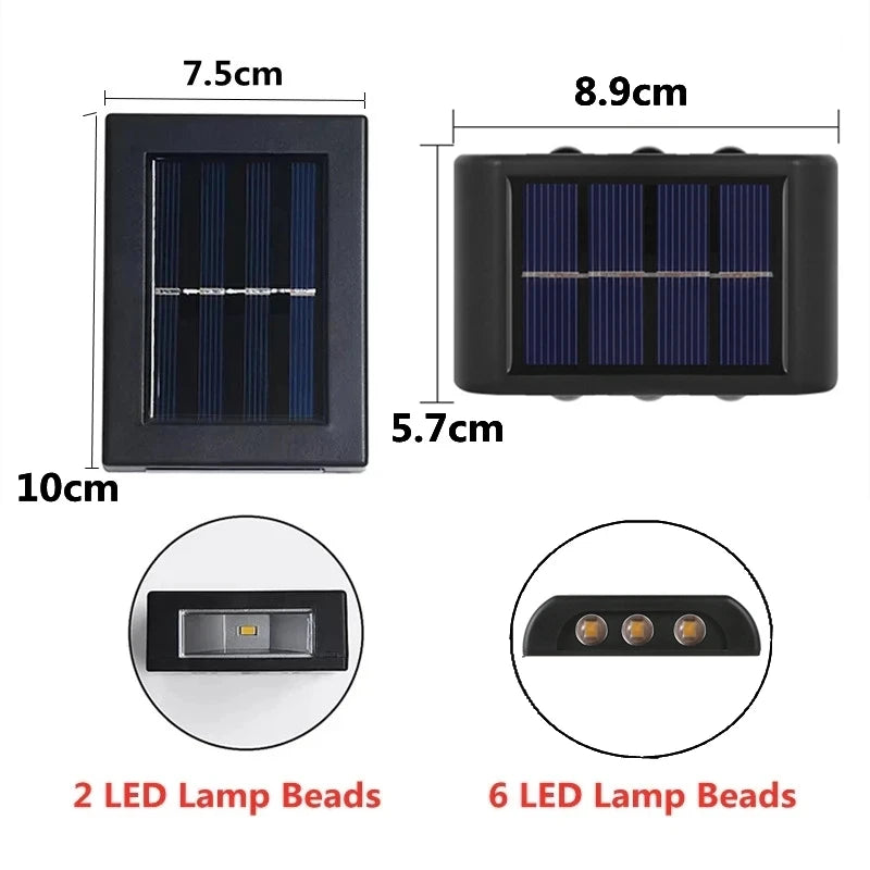 Solaire LED lumière extérieure éclairage solaire capteur lampe lampadaires extérieur jardin décoration guirlande étanche solaire applique murale