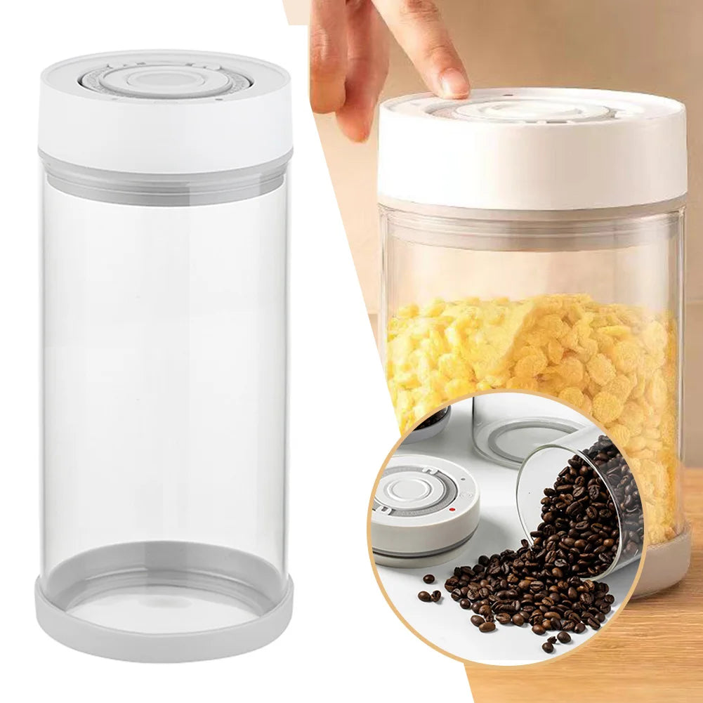 Bocaux ¨¦lectriques Sous Vide en Verre de 1350ml, Conteneur Intelligent de Stockage des citrouille Pr¨¦cieux pour la Cuisine, Stockage du Caf¨¦ en Grains et du Th¨¦