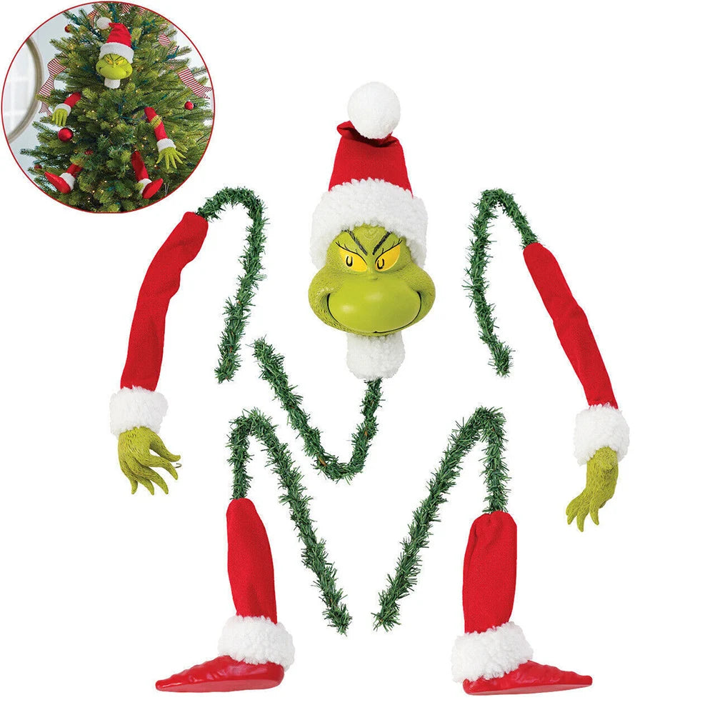 Ornements de tÄÇte de bras et de jambe de d¹Ècor d'arbre de No?l, support de tÄÇte, bras et jambes, corps d'elfe de Grinch, d¹Ècoration d'arbre pour la fÄÇte de No?l