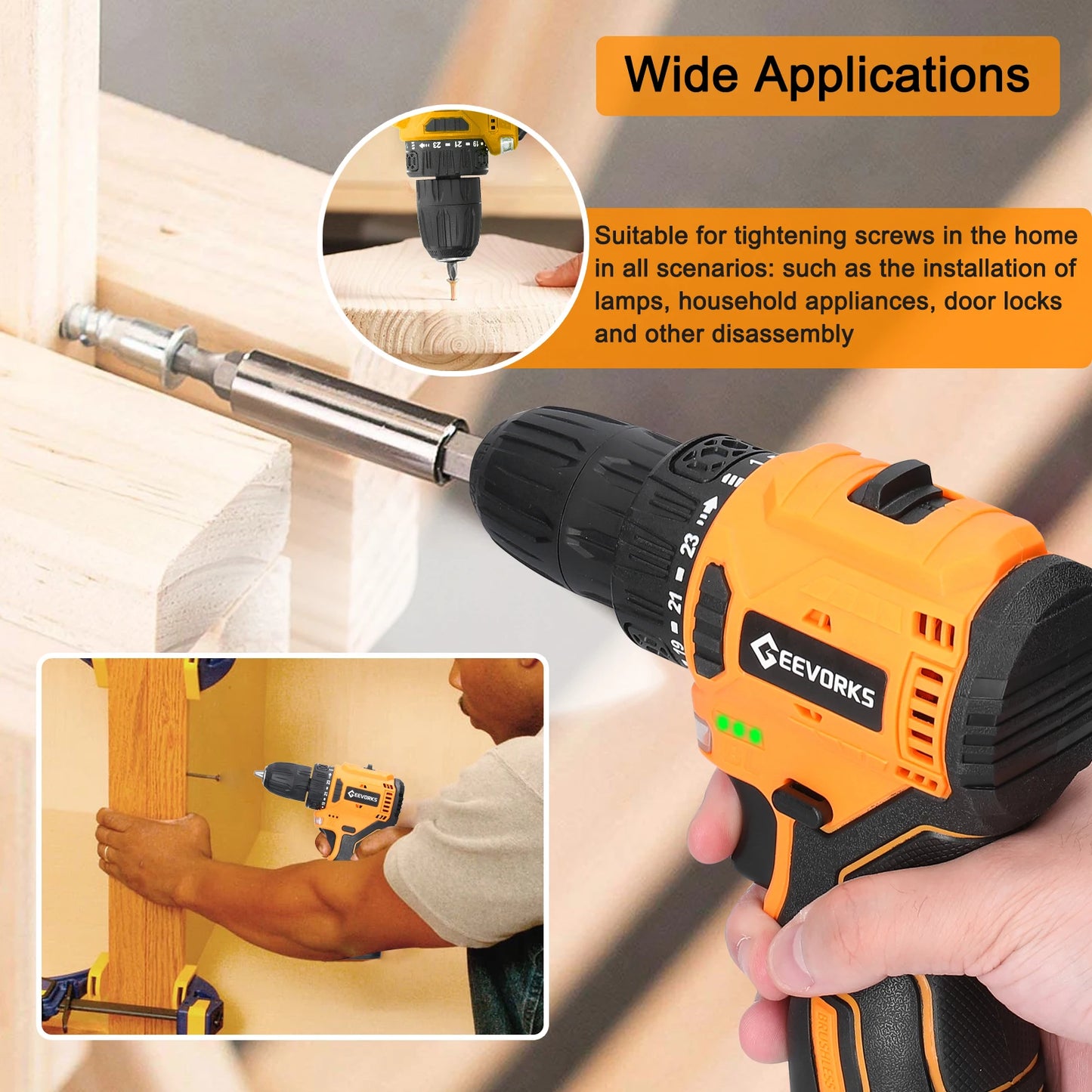 Mini perceuse ¹Èlectrique domestique, moteur sans balais, tournevis ¹Èlectrique, batterie aste Eddie Ion, outils ¹Èlectriques domestiques, 16.8V