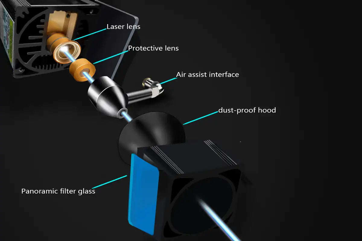 Graveur Laser avec Écran Tactile, Chipset 32 Bits, Connectivité WIFI, Machine de Découpe et de Gravure par Points, 20W, 0.08x0.1mm