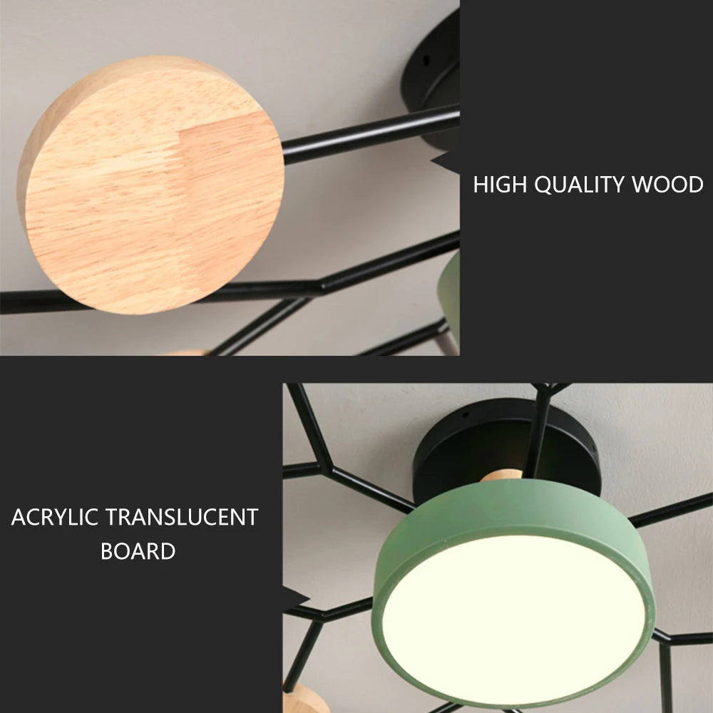 Plafonnier LED au design moderne, disponible dans 3 couleurs différentes, luminaire décoratif d'intérieur, idéal pour un salon, une chambre à coucher, un hôtel ou une salle d'étude