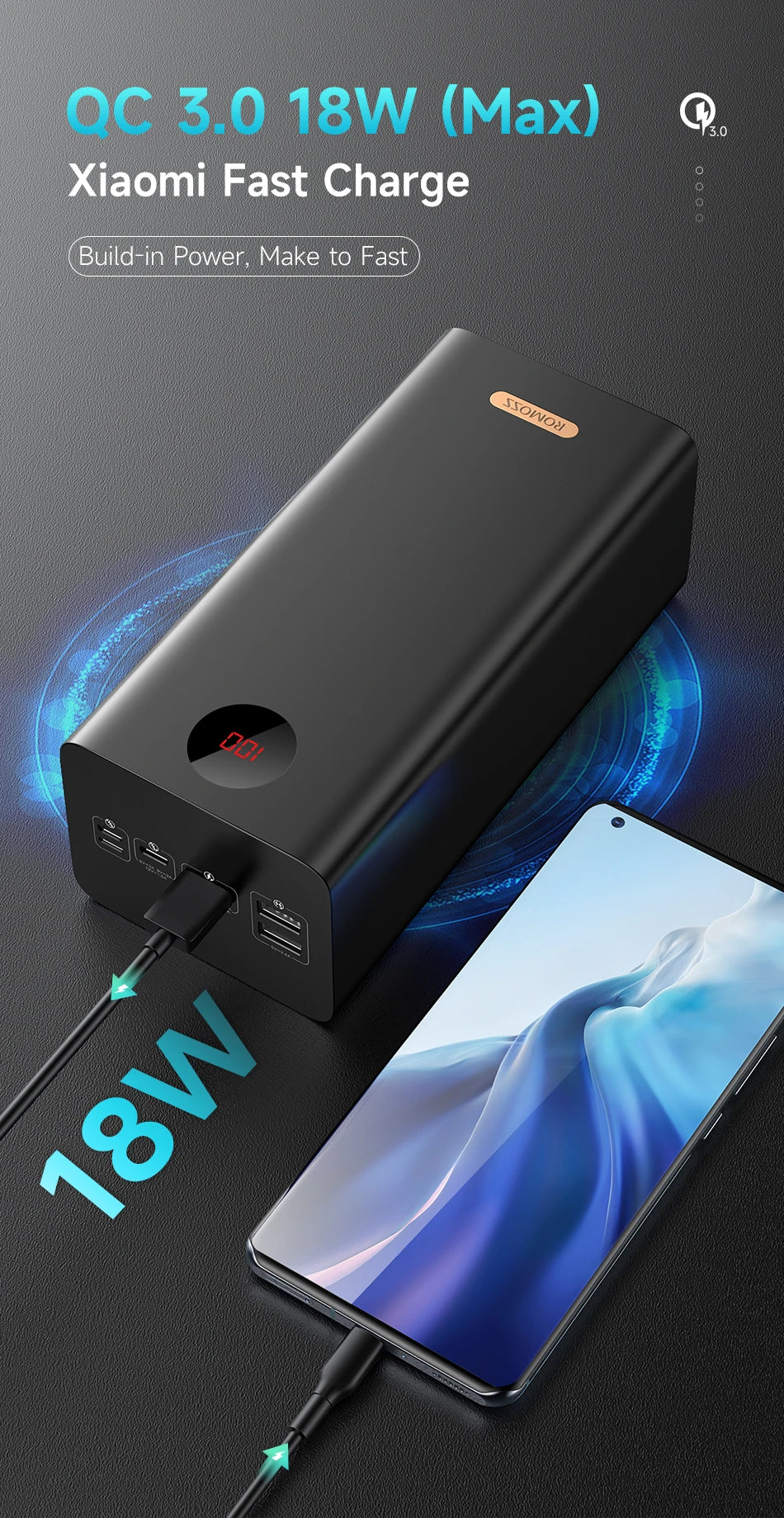 batterie externe Portable PEA60, 60000mAh, 22.5W, SCP PD QC 3.0, Charge rapide, pour Xiaomi, iPHONE