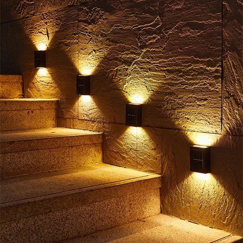 Solaire LED lumière extérieure éclairage solaire capteur lampe lampadaires extérieur jardin décoration guirlande étanche solaire applique murale