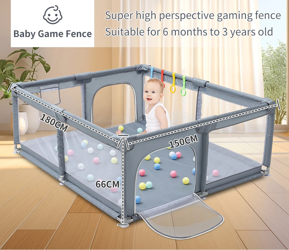 Grande piscine s¨¨che pour enfants, parc pour b¨¦b¨¦, meubles pour enfants, aire de jeux pour b¨¦b¨¦ de 0 ¨¤ 6 ans, fosse ¨¤ balles, cl?ture de s¨¦curit¨¦, nouveaut¨¦