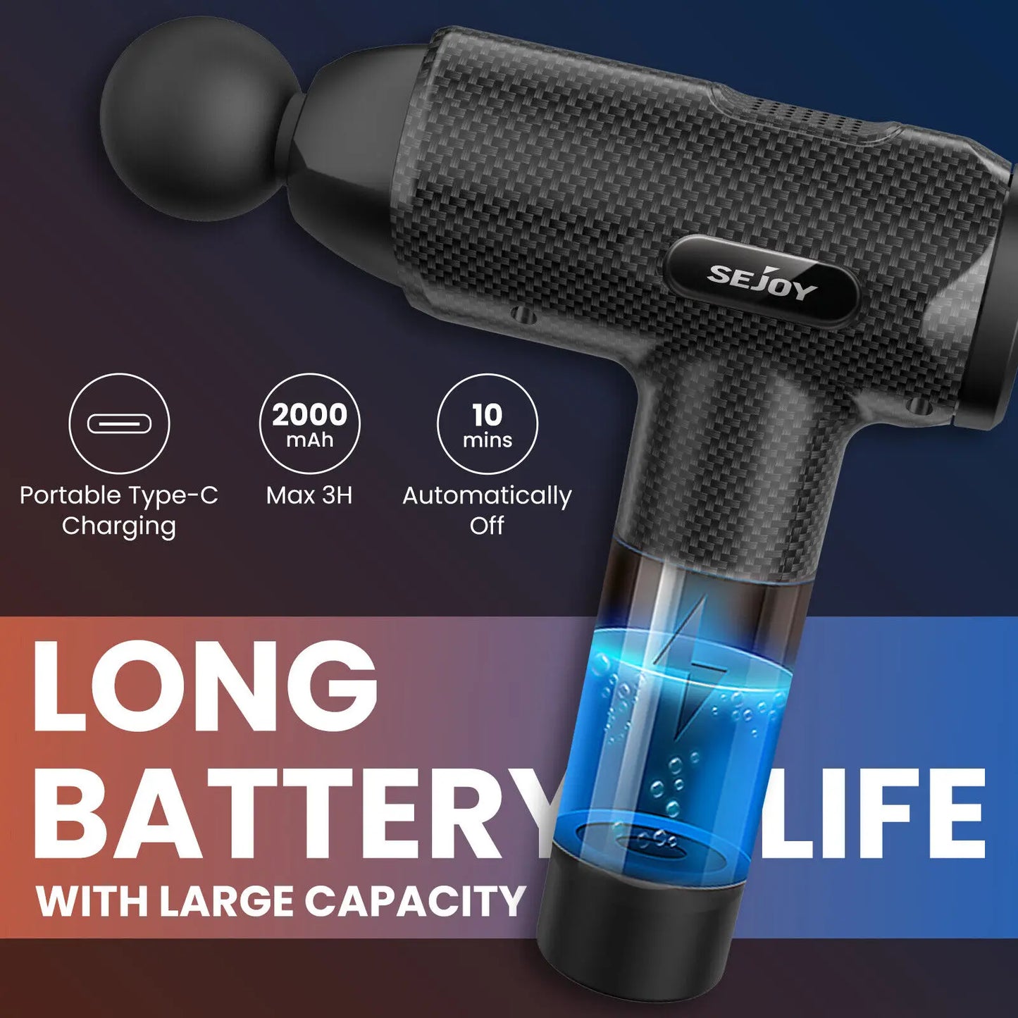 Pistolet de massage ½Ç 10 vitesses, relaxation des tissus profonds, masseur relaxant musculaire¨ÛQ3 Red