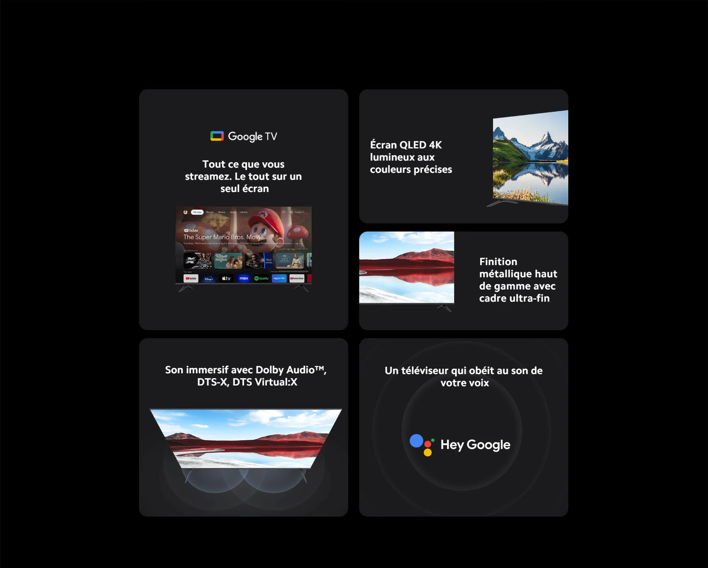 TV A Pro 43 2025 | Écran QLED 4K lumineux aux couleurs précises, Finition métallique haut de gamme avec cadre ultra-fin, Son immersif avec Dolby Audio™
